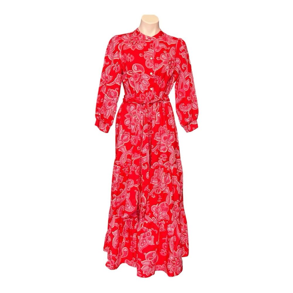 Boden Alba Tiered Maxi Dress Paisley Boho Cottage Peasant